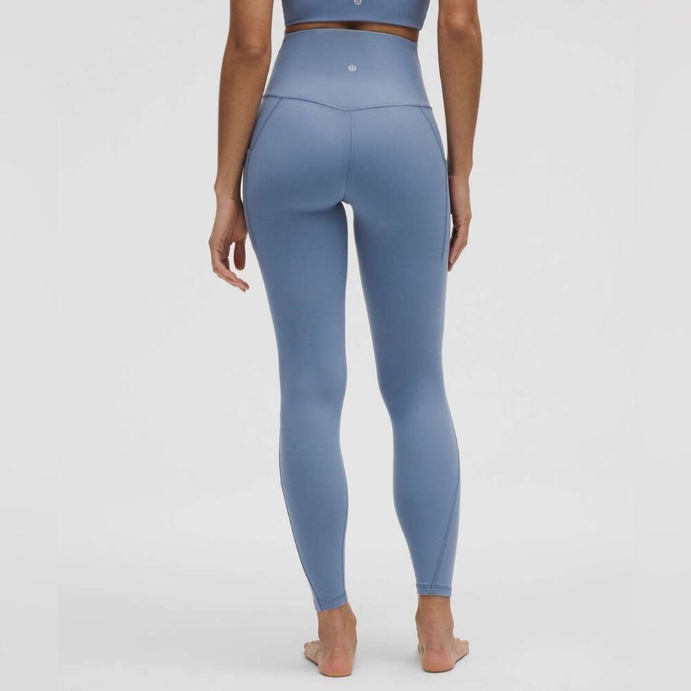 Lululemon Align High Rise Leggings 28” Pockets Washed Denim Size 4 Minimalist - Picture 3 of 8